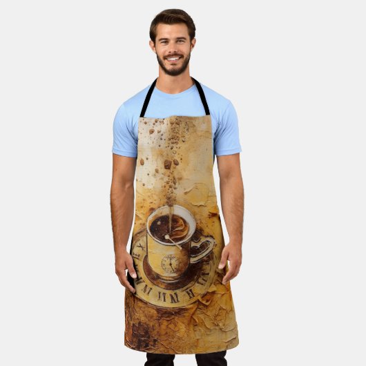 Kaffeetasse auf Uhr Schürze (Getragen)