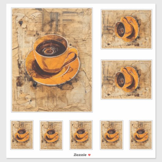 Kaffeetasse Aufkleber (Blatt)
