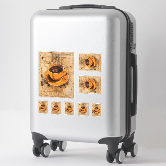 Kaffeetasse Aufkleber (Koffer)