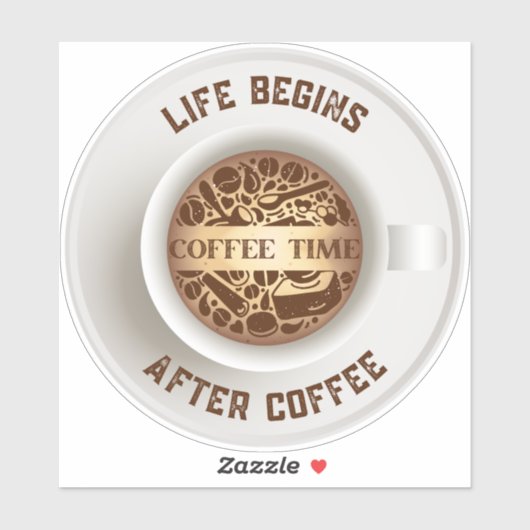 Kaffeetasse Aufkleber (Blatt)