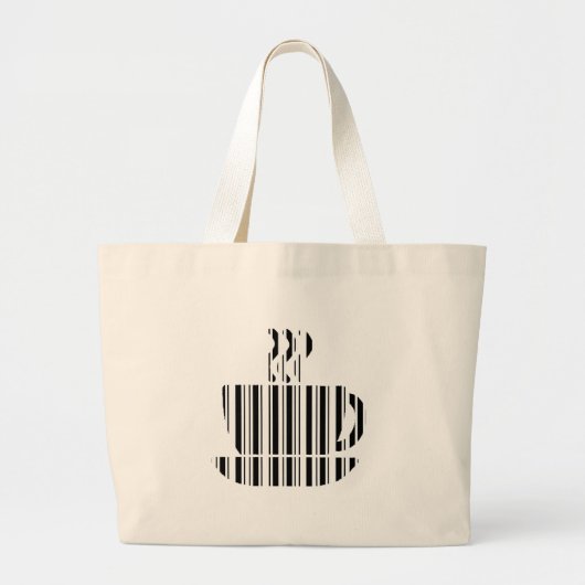 KAFFEETASSE BAR CODE Tasse Barcode-Muster-Design Jumbo Stoffbeutel (Vorne)