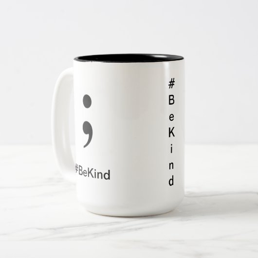 Kaffeetasse #BeKind ist nett (Vorderseite Links)