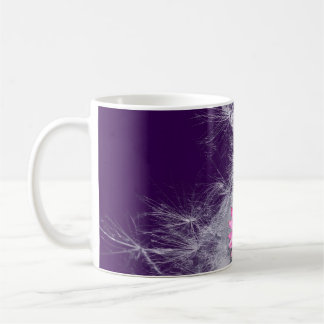 Kaffeetasse Blumen und Distelsamen, lila