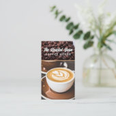 Kaffeetasse | Bohnen | Barista Visitenkarte (Stehend Vorderseite)