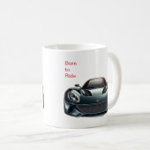 Kaffeetasse 'Born to Ride' / Geschenk für Motorrad (VorderseiteRechts)