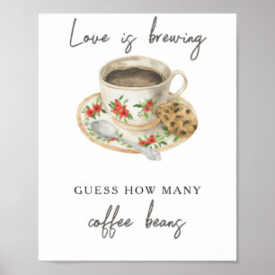 Kaffeetasse Brautparty Wie viele Kaffeebohnen Poster