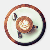 Kaffeetasse Cappuccino braunes, weißes Latte Magnet (Vorne)