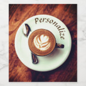 Kaffeetasse Cappuccino braunes, weißes Latte Weinetikett (Einzelnes Label)