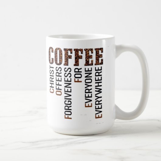 KAFFEETASSE Christus bietet Verzeihen für jeder an (Rechts)