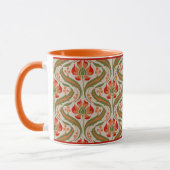 Kaffeetasse Damast Wildblumen Persimone (Links)