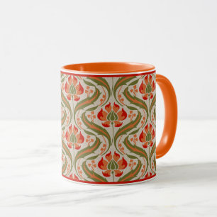 Kaffeetasse Damast Wildblumen Persimone