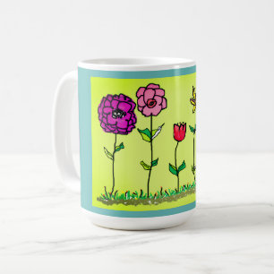 Kaffeetasse - Digitale Blumen