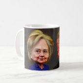 Kaffeetasse Donald Trump u. lustige Hillary (Vorderseite Links)