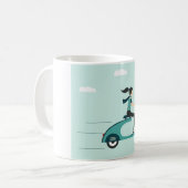 Kaffeetasse Frau Auf Einem Roller (Vorderseite Links)