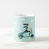 Kaffeetasse Frau Auf Einem Roller (Mittel)