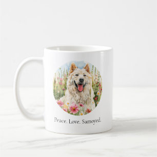 Kaffeetasse – Frieden Liebe Samojede Wasserfarben-