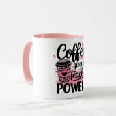 Kaffeetasse für Lehrer mit Superkraft (Vorderseite Links)