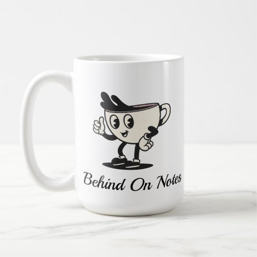 Kaffeetasse 'Hinter den Notizen', Retro-Therapeut  (Links)