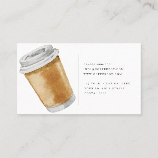 Kaffeetasse-Illustrations-Kaffeestube Visitenkarte (Rückseite)