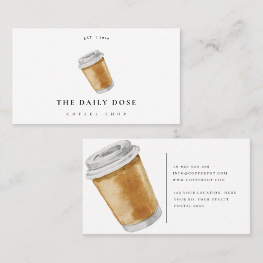 Kaffeetasse-Illustrations-Kaffeestube Visitenkarte (Vorne/Hinten)
