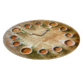 Kaffeetasse Kaffee Uhr rustikal Schneidebrett (Ecke)