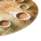 Kaffeetasse Kaffee Uhr rustikal Schneidebrett (Ecke)