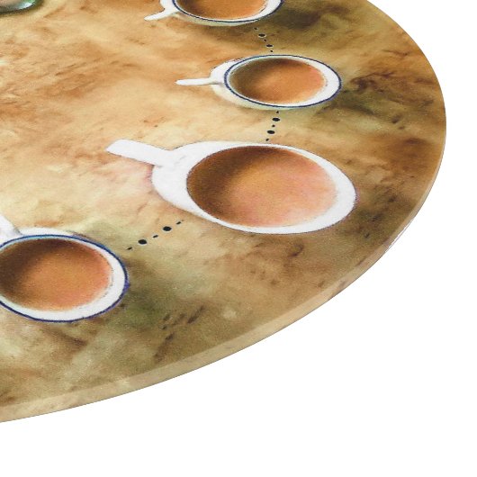 Kaffeetasse Kaffee Uhr rustikal Schneidebrett (Ecke)