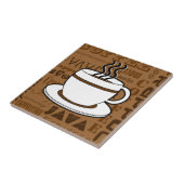 Kaffeetasse - Kaffee-Wort-Druck - Brown Fliese (Seite)