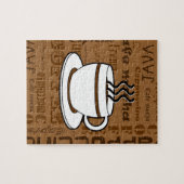 Kaffeetasse - Kaffee-Wort-Druck - Brown Puzzle (Horizontal)