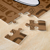 Kaffeetasse - Kaffee-Wort-Druck - Brown Puzzle (Seite)