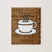 Kaffeetasse - Kaffee-Wort-Druck - Brown Puzzle (Vertikal)