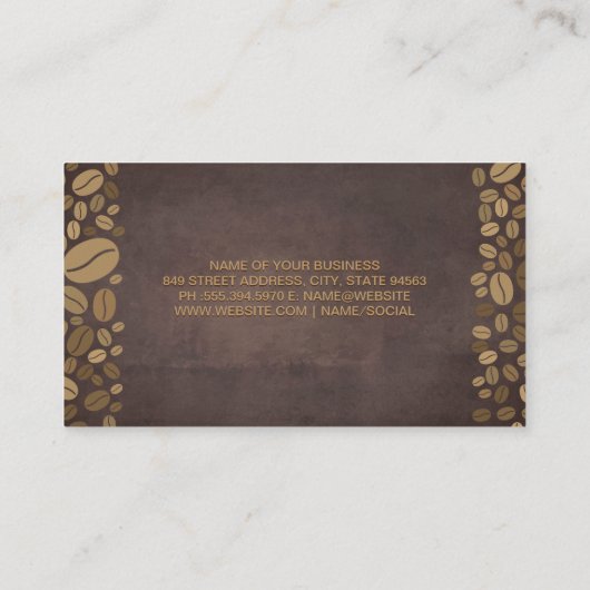 Kaffeetasse | Kaffeebohnen Visitenkarte (Rückseite)