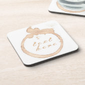 Kaffeetasse Kaffeefleck braun weiß Getränkeuntersetzer (Linke Seite)