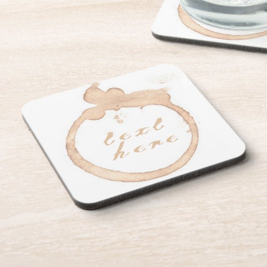 Kaffeetasse Kaffeefleck braun weiß Getränkeuntersetzer (Linke Seite)