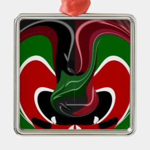 Kaffeetasse Kenia-Flagge Hakuna Matata Ornament Aus Metall