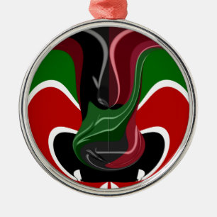 Kaffeetasse Kenia Flagge Hakuna Matata Silbernes Ornament