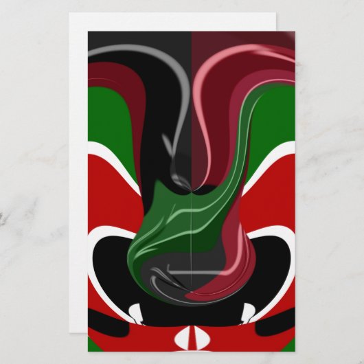 Kaffeetasse Kenya Flagge Hakuna Matata Briefpapier (Vorne/Hinten)