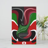 Kaffeetasse Kenya Flagge Hakuna Matata Briefpapier (Stehend Vorderseite)