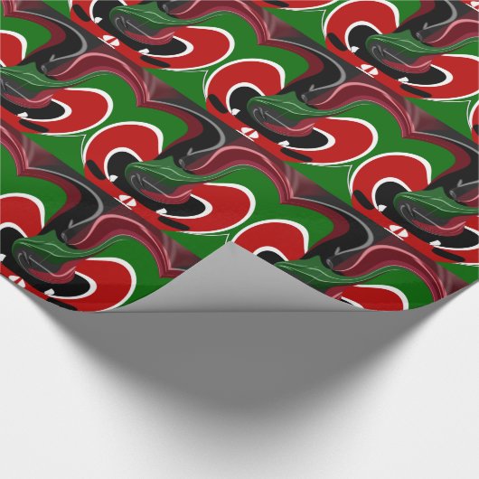 Kaffeetasse Kenya Flagge Hakuna Matata Geschenkpapier (Ecke)