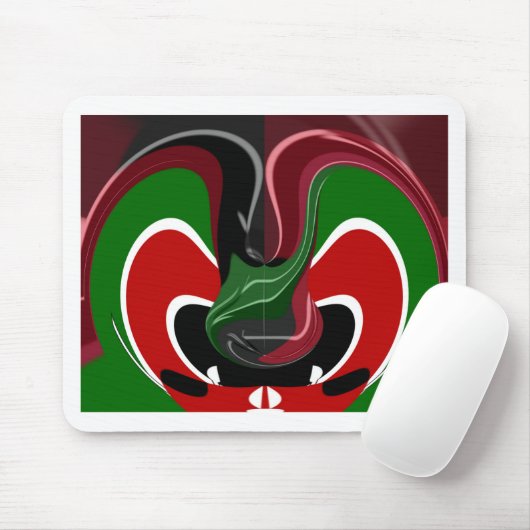Kaffeetasse Kenya Flagge Hakuna Matata Mousepad (Mit Mouse)
