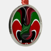 Kaffeetasse Kenya Flagge Hakuna Matata Silbernes Ornament (Rechts)