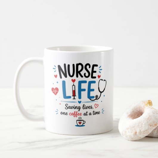 Kaffeetasse Krankenpfleger Leben Lustiges Geschenk (Mit Donut)