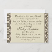Kaffeetasse, Kuchen auf einem Damast-Muster Party  Einladung (Rückseite)