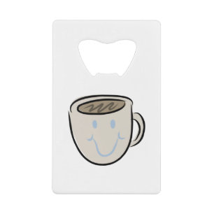 Kaffeetasse Lächeln Geldbeutel Flaschenöffner