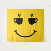Kaffeetasse Lächeln Wandteppich (Vorderseite (Horizontal))