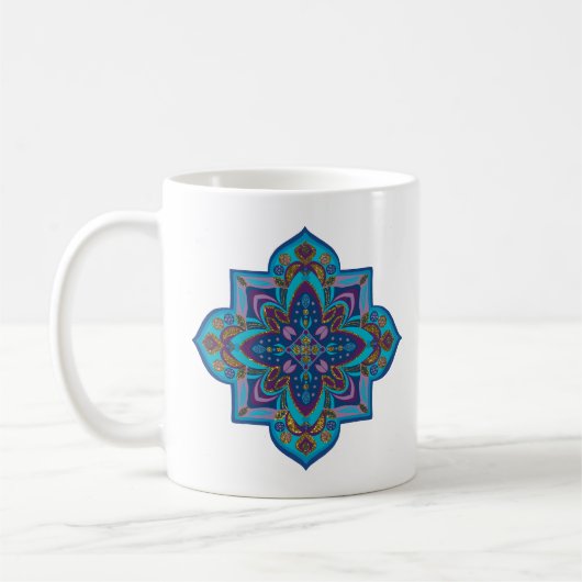 Kaffeetasse, lebendiges violettes und blaues Manda Kaffeetasse (Links)