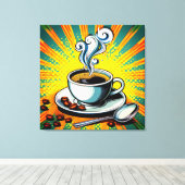 Kaffeetasse Leinwand-Kunst Leinwanddruck (Insitu (Holzboden))