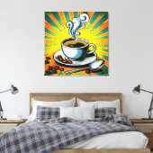 Kaffeetasse Leinwand-Kunst Leinwanddruck (Insitu (Schlafzimmer))