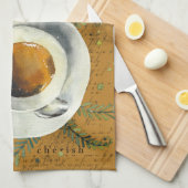 Kaffeetasse, Liebe, Ruhe, Kirsche, Farne Geschirrtuch (Viertel Falte)