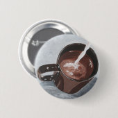 Kaffeetasse-Malerei-Knopf - Silber und Gold Button (Vorne & Hinten)